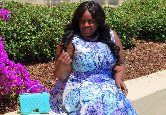 Musings of a Curvy Lady, Ideel, Plus Size Fashion, Fashion Blogger, Printed Dress, Fit and Flare Dress, Jacksonville, Florida, Women's Fashion