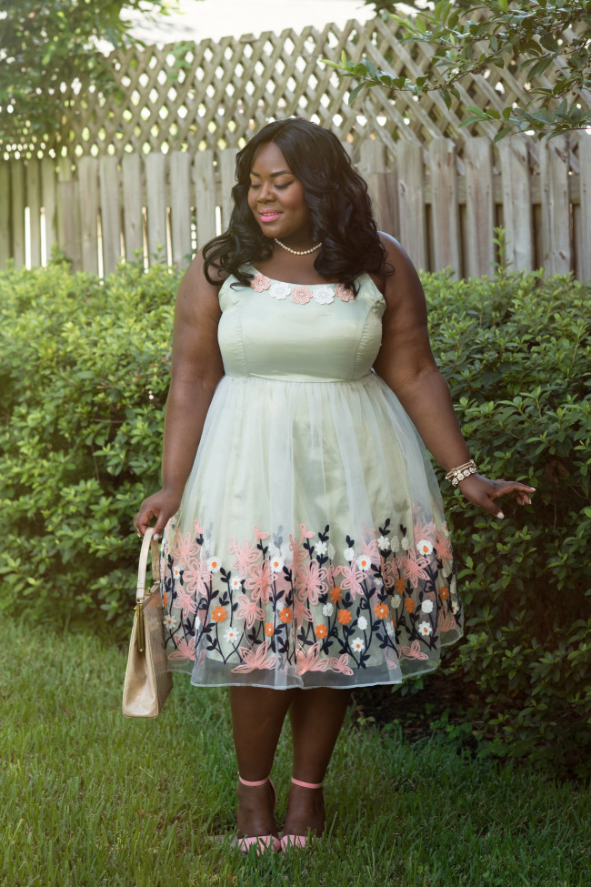 Musings of a Curvy Lady, Plus Size Fashion, Fashion Blogger, ModCloth, Fashion For All, Vintage Inspired, Women's Fashion, Style Hunter, You Got It Right, People StyleWatch, Mad Men Style, Tulle, Satin, Embroidery, Pearl Necklace, Vintage