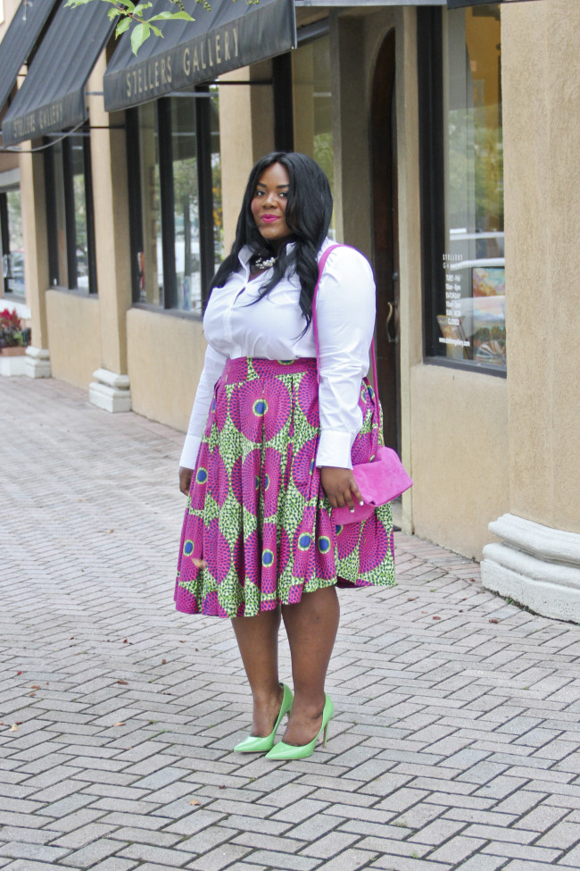 Musings of a Curvy Lady, Plus Size Fashion, Fashion Blogger, Style Hunter, RealOutfitGram, The Outfit, You Got It Right, People StyleWatch, Ankara Print, African Print, Box Pleats, Custom Made Skirt, Sseko Designs, Women's Fashion, OOTD