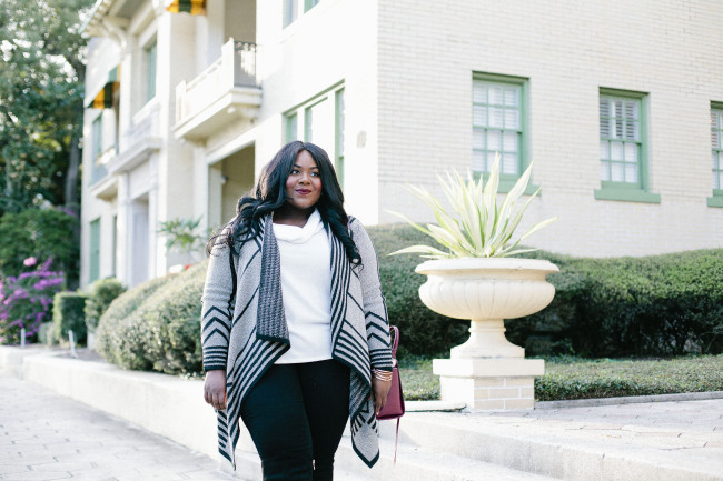 Musings of a Curvy Lady, Plus Size Fashion, Fashion Blogger, Fall Fashion, Blanket Cardigan, Women's Fashion, The Outfit, OOTD, Chevron Print, Charlotte Russe, #DearCharlotte, #RealOutfitGram, #MCBeautyRoadshow