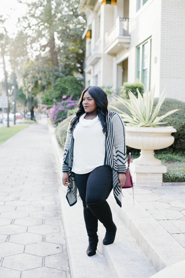 Musings of a Curvy Lady, Plus Size Fashion, Fashion Blogger, Fall Fashion, Blanket Cardigan, Women's Fashion, The Outfit, OOTD, Chevron Print, Charlotte Russe, #DearCharlotte, #RealOutfitGram, #MCBeautyRoadshow