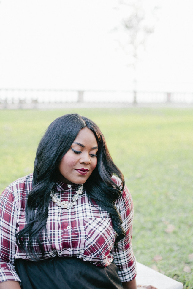 Musings of a Curvy Lady, Plus Size Fashion, Fashion Blogger, Plaid Shirt, Tulle Skirt, Fall Fashion, Charlotte Russe Plus, Charlotte Russe, #DearCharlotte, The Outfit, Style Hunter, #RealOutfitGram, #MCBeautyRoadshow, OOTD