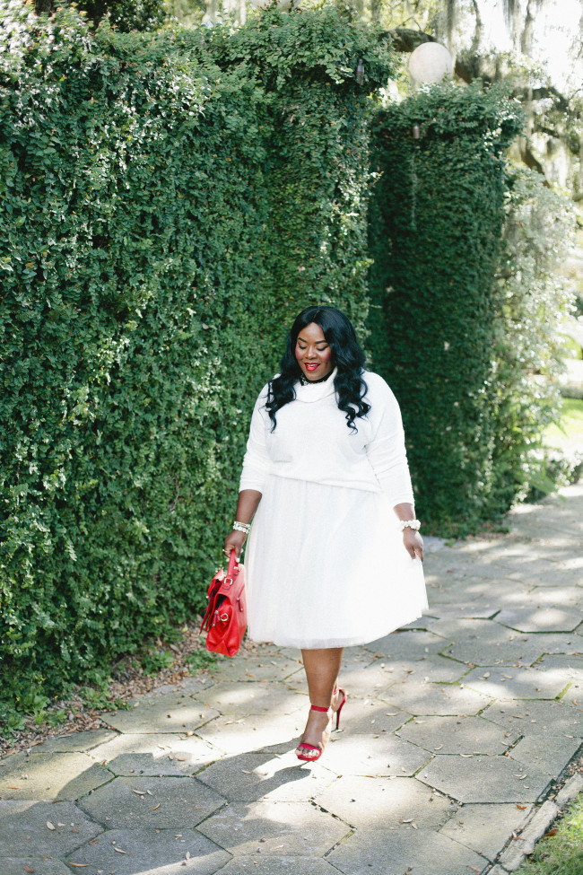 Musings of a Curvy Lady, Plus Size Fashion, Fashion Blogger, All White Outfit, All White Tutu, Charlotte Russe, Charlotte Russe Plus, #CharlotteLook, #StyleHunter, Style Blogger, Winter Outfit, Women's Fashion, #YouGotItRIight, #MCBeautyRoadShow, Fall Fashion