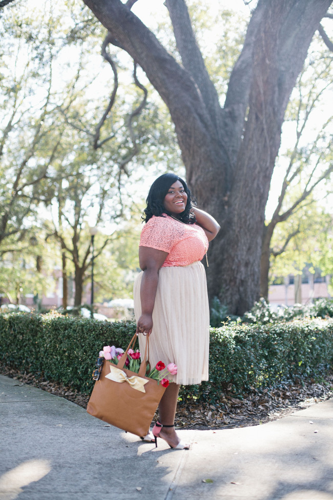 Musings of a Curvy Lady, Plus Size Fashion, Fashion Blogger, OOTD, Florida Blogger, Jacksonville, Orlando, Tampa, Miami, Style Hunter, StyleWatch Magazine, Spring Fashion, Tulle Skirt, Sera Lilly, Society Plus, Sseko Designs, Sole Sister, Tulips, Cosmopolitan Shoes, JC Penny