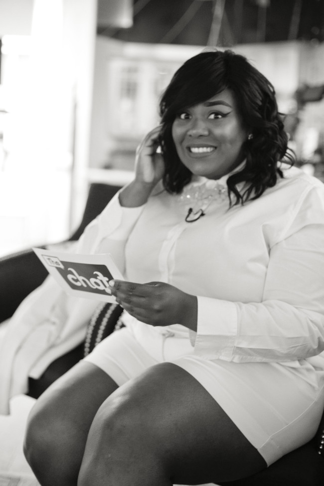 Musings of a Curvy Lady, Plus Size Fashion, Fashion Blogger, Jacksonville, The Chat, Lane Bryant, #ThisBody, Body Positive Advocate, Self Confidence, Redbook Real Women Style Awards, Neon Outfit, Neon Blazer, Neon Shorts, Statement Necklace