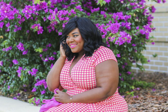 Musings of a Curvy Lady, Plus Size Fashion, Fashion Blogger, Florida Fashion, Florida Blogger, Jacksonville, Orlando, Tampa, Miami, Resort Wear, Leota New York, Gingham Print, Wrap Dress, Neon Coral, Summer Fashion, Style Hunter, The Outfit, StyleWatch Magazine, OOTD, Women's Fashion