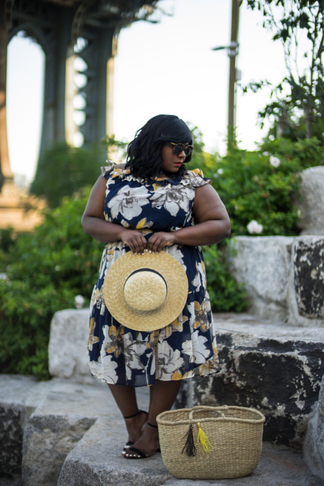 Musings of a Curvy Lady, Plus Size Fashion, Fashion Blogger, Style Blogger, Women's Fashion, Summer Fashion, Off the Shoulder Dress, Floral Print Dress, Brooklyn, New York, Lane Bryant, Target, Nordstrom, Lola Shoetique, StyleWatch Magazine, The Outfit