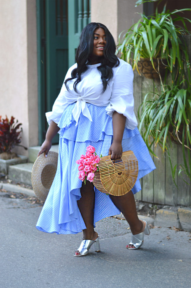 Musings of a Curvy Lady, Plus Size Fashion, Fashion Blogger, Style Blogger, Curvy Style, Ruffles, Summer Fashion, Spring Outfit, Florida, Resort Wear, Fame & Partners, Cult Gaia, Women's Fashion