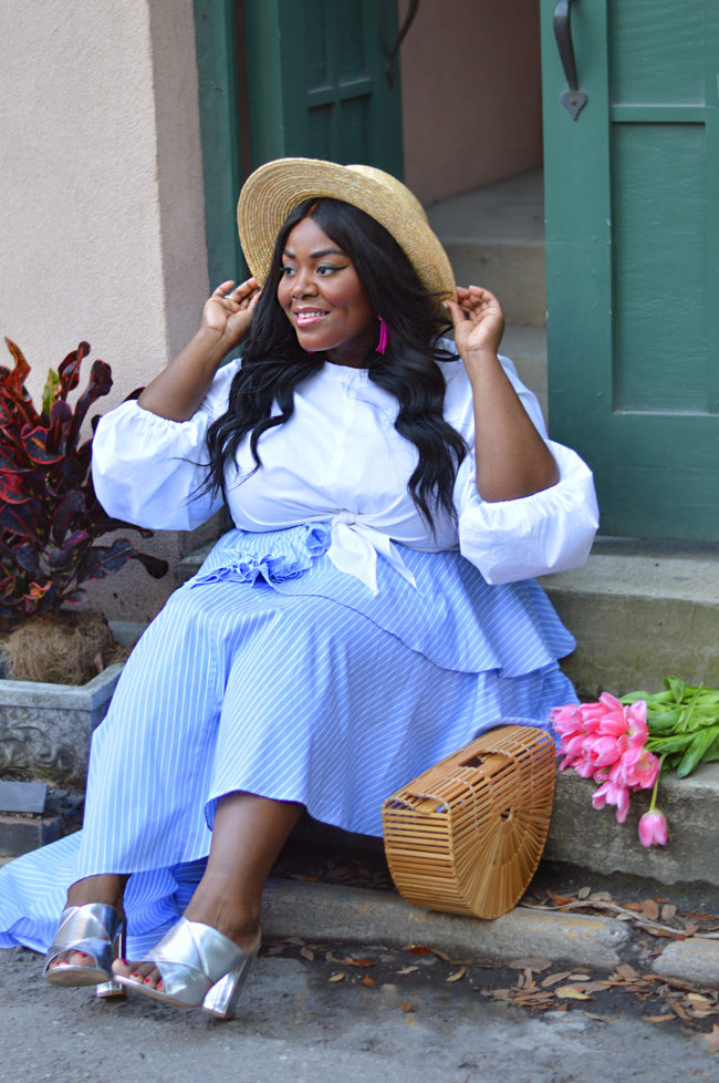 Musings of a Curvy Lady, Plus Size Fashion, Fashion Blogger, Style Blogger, Curvy Style, Ruffles, Summer Fashion, Spring Outfit, Florida, Resort Wear, Fame & Partners, Cult Gaia, Women's Fashion