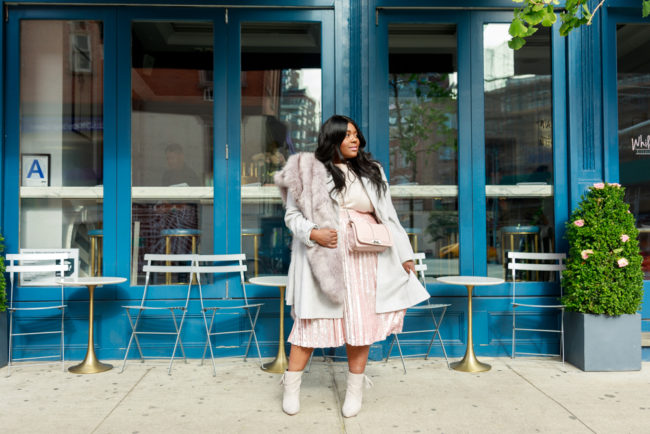 Musings of a Curvy Lady, Plus Size Fashion, Fashion Blogger, NYC, New York Fashion, Fall Fashion, Winter Fashion, Women's Fashion, Velvet Pleated Skirt, Rebecca Minkoff, Target, Target Style, A New Day, ASOS, ASOS Curve, Plus Size Coats 