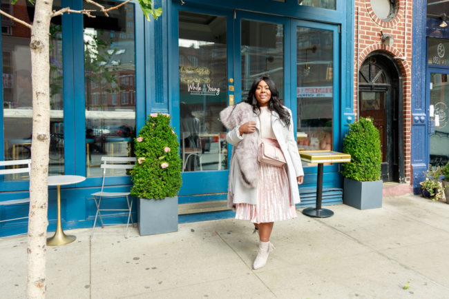 Musings of a Curvy Lady, Plus Size Fashion, Fashion Blogger, NYC, New York Fashion, Fall Fashion, Winter Fashion, Women's Fashion, Velvet Pleated Skirt, Rebecca Minkoff, Target, Target Style, A New Day, ASOS, ASOS Curve, Plus Size Coats
