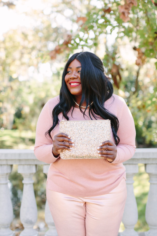 Musings of a Curvy Lady, Plus Size Fashion, Women's Fashion, Old Navy, Winter Outfit Ideas, Blush Monochrome Outfit, Old Navy, Party Outfit, Modest Fashion