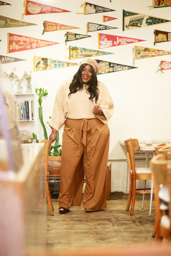 Musings of a Curvy Lady, Plus Size Fashion, Fashion Blogger, OOTD, Stylist, River Island, ASOS, Beret, Camel Sweater