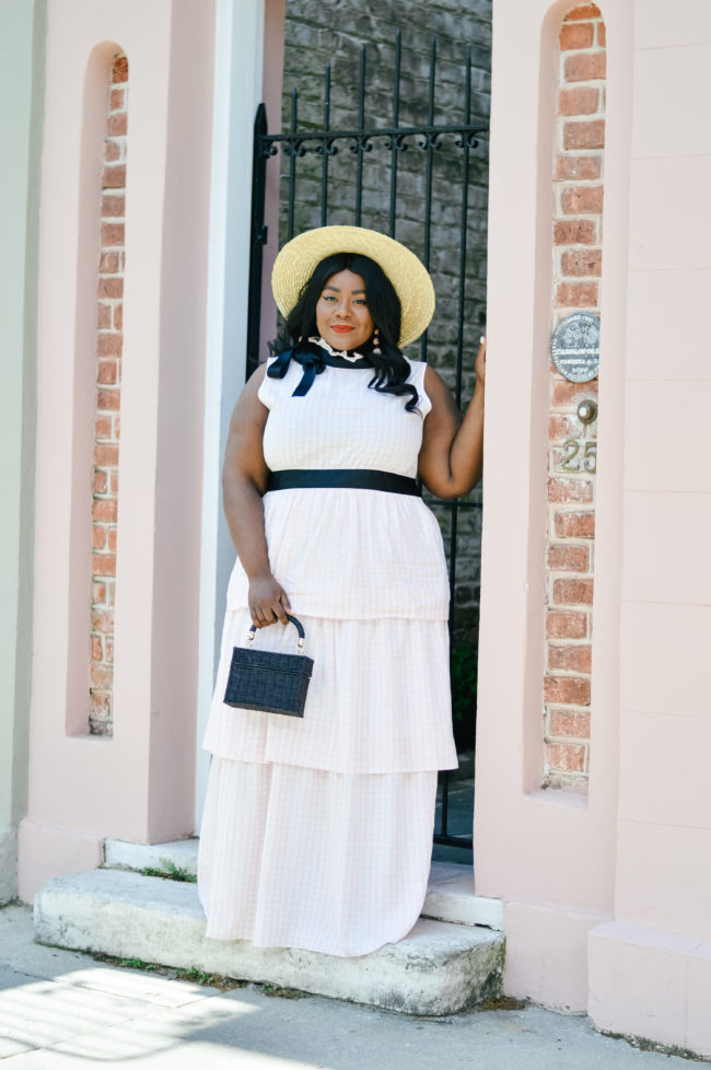 Musings of a Curvy Lady, Plus Size Fashion, Forever 21, Tiered Ruffle Dress, Straw Hat, Lack of Colors, Charleston, South Carolina, Spring Fashion