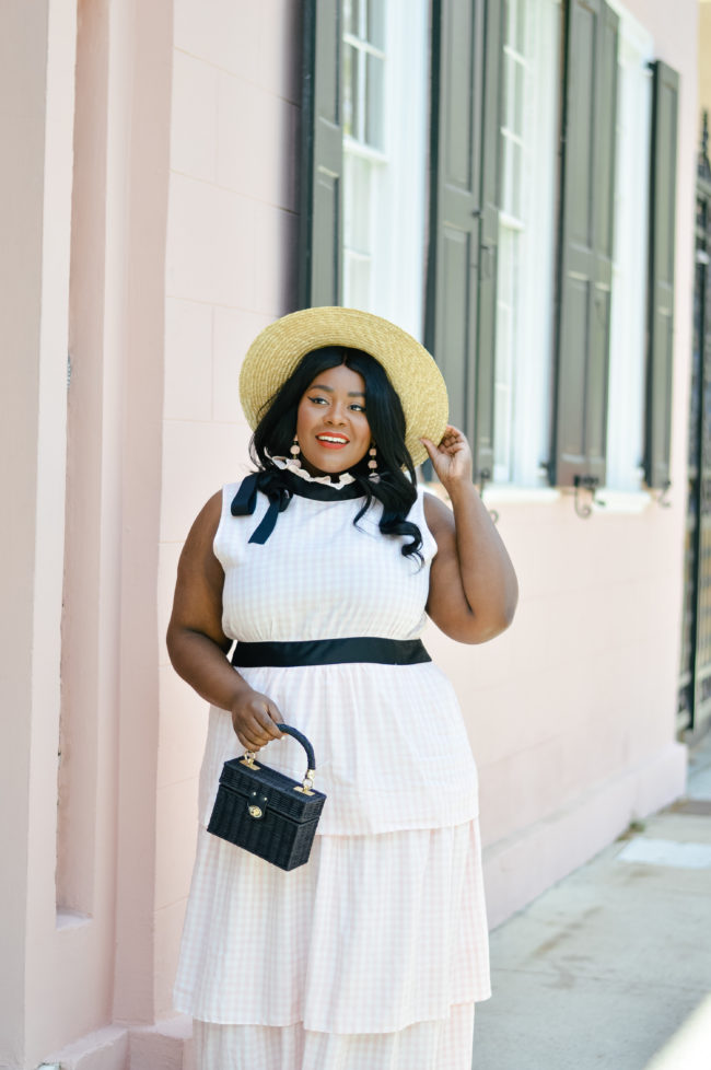 Musings of a Curvy Lady, Plus Size Fashion, Forever 21, Tiered Ruffle Dress, Straw Hat, Lack of Colors, Charleston, South Carolina, Spring Fashion
