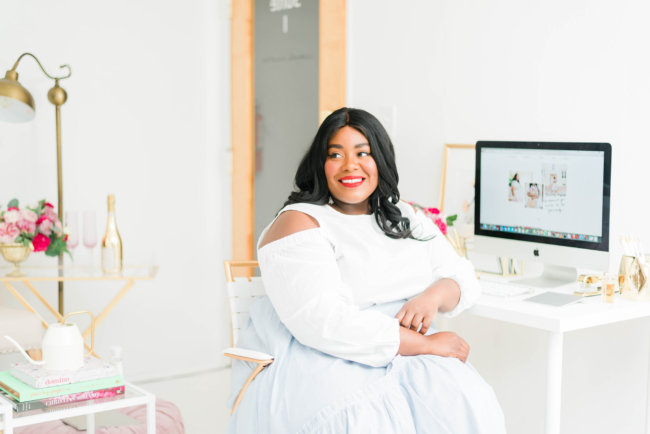 Work Party, Female Entrepreneur, Rebrand, New Website, Fashion Blog, Musings of a Curvy Lady, Plus Size Fashion, Lifestyle, Fashion, Travel, Brand Refresh, Home Office, Office Decor