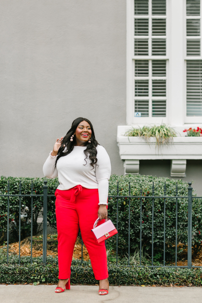 Zara, Steve Madden Sandals, Musings of a Curvy Lady, Plus Size Fashion, Fashion Blogger, Plus Size Blogger, Loft, Office Outfit Ideas, Women's Fashion, Pink and Red Outfit, Valentine's Day, Plus Size Office Outfits, Florida Blogger, Southern Belle