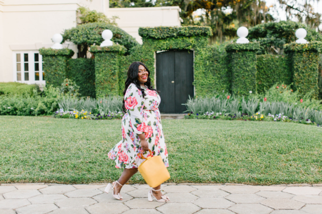 Musings of a Curvy Lady, BeautiCurve, Lane Bryant, Plus Size Fashion, Spring Dresses, Spring Fashion, Plus Size Spring Fashion Ideas, Spring Outfit Ideas, Floral Print Dress, Pleated Skirt, Florida Blogger, New York Blogger