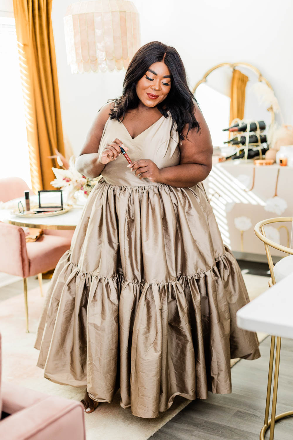 Plus Size Gown, JCPenney, Musings of a Curvy Lady, Sephora Collection