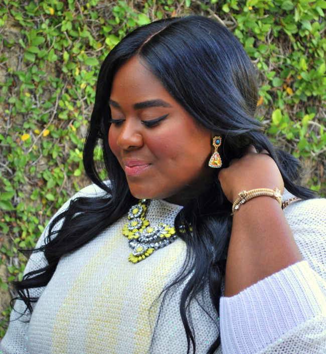 Musings of a Curvy Lady, Fashion Blogger, Plus Size Fashion, Statement Jewelry, Stella and Lou, Maxi Skirt