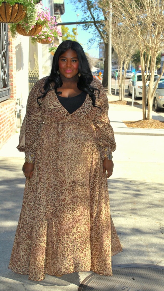 Musings of a Curvy Lady, Plus Size Fashion, Unique Vintage, Fashion Blog, PS Blog, Leopard Print, Maxi Dress, Plus Size, Women's Fashion, #IamUnique