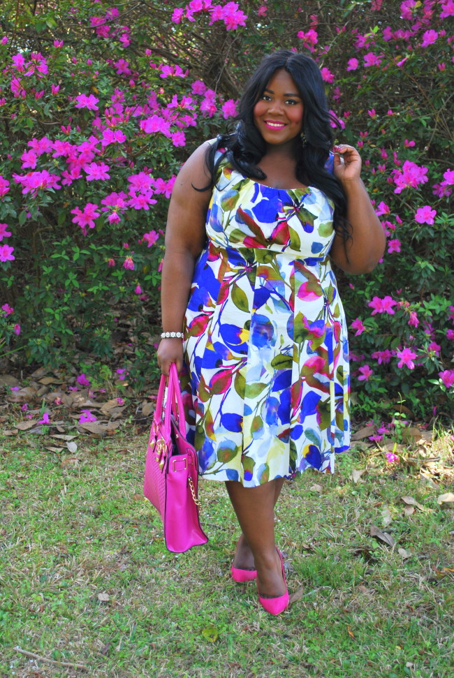 Musings of a Curvy Lady, Plus Size Fashion, Fashion Blogger, Floral Print, Spring Fashion, The London Times Curves, Maggy London, Grisel Angel, Curvy Fashion, Women's Fashion