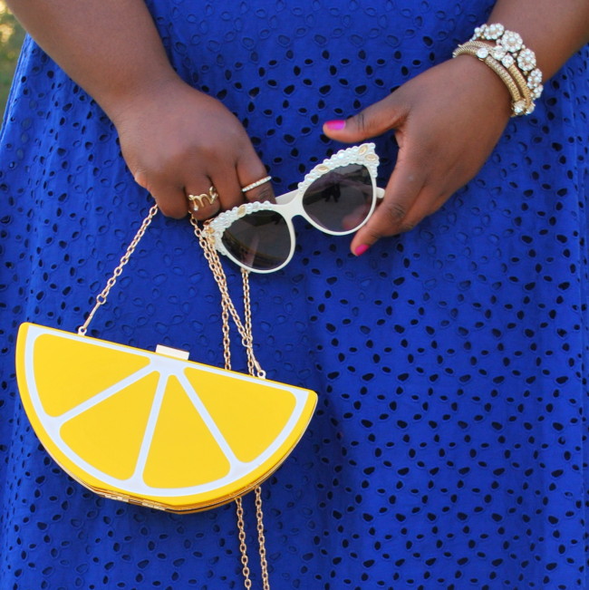 Musings of a Curvy Lady, Plus Size Fashion, Fashion Blogger, Spring Fashion, Spring Dresses, Sundress, Women's Fashion, Navy Blue and Yellow, London Times Curve, Mint and Lolly, Vintage Inspired