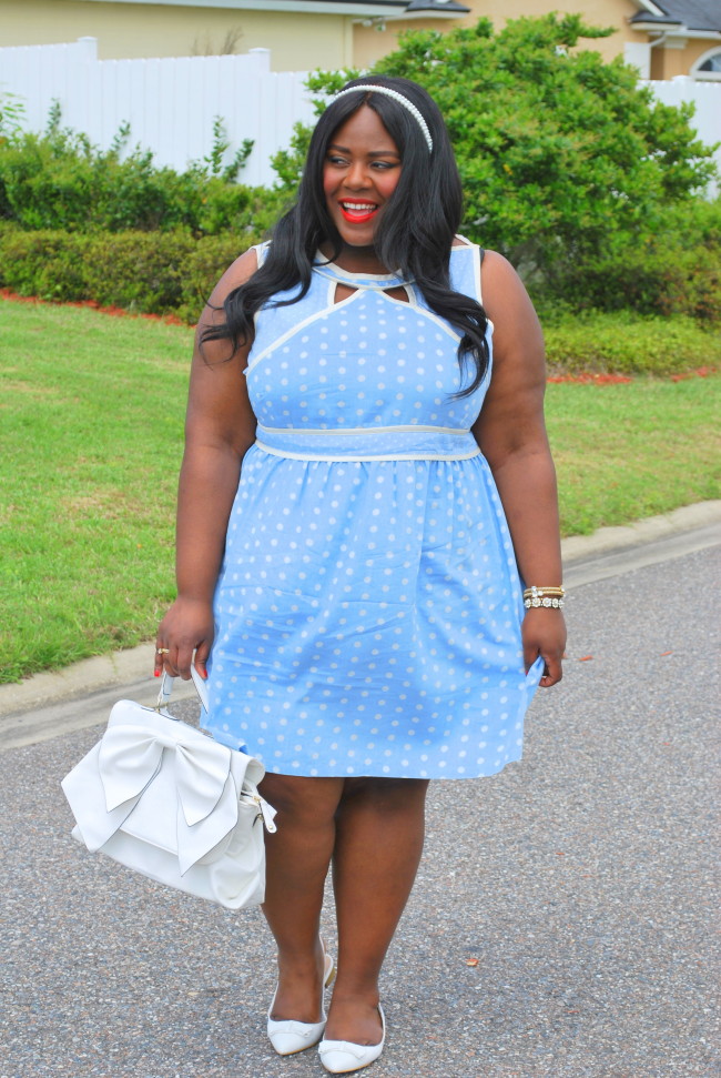 Musings of a Curvy Lady, Plus Size Fashion, Fashion Blogger, Plus Size, Women's Fashion, Polka Dots, Spring Fashion, Spring outfit, Alice in Wonderland, Pink ClubWear, Forever 21, Charming Charlie