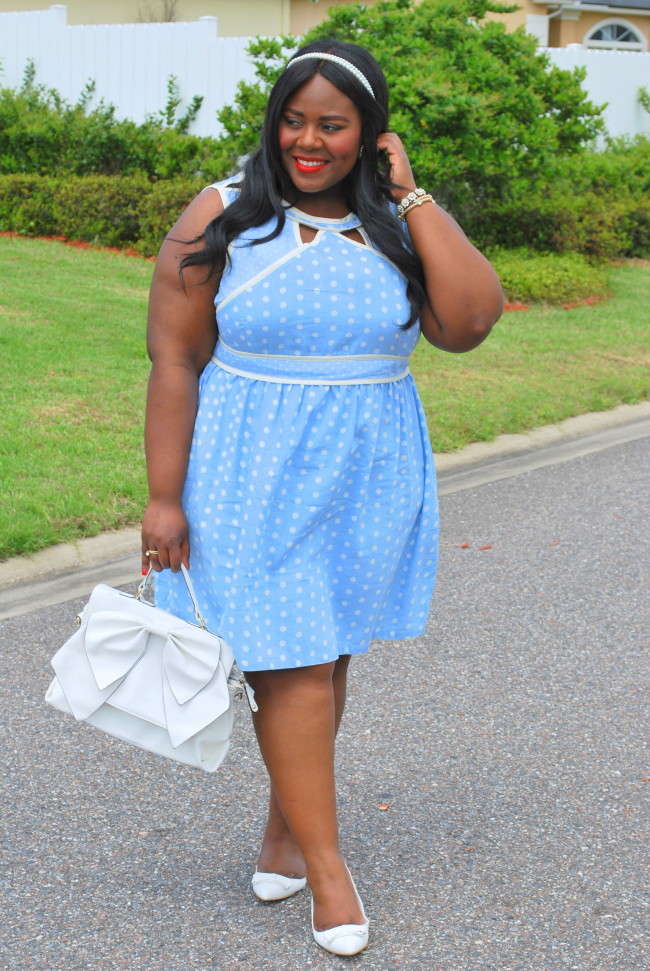 Musings of a Curvy Lady, Plus Size Fashion, Fashion Blogger, Plus Size, Women's Fashion, Polka Dots, Spring Fashion, Spring outfit, Alice in Wonderland, Pink ClubWear, Forever 21, Charming Charlie