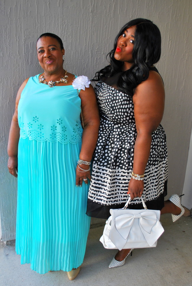 Musings of a Curvy Lady, Plus Size Fashion, Mother Daughter, Ideel, Polka Dots, ShoeDazzle, BeVIP