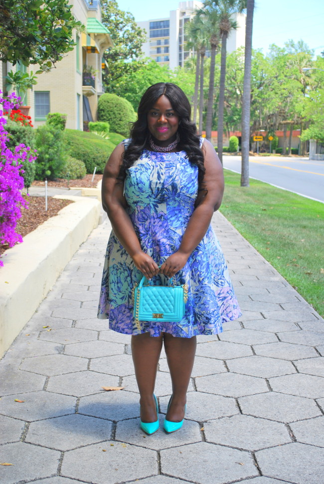 Musings of a Curvy Lady, Ideel, Plus Size Fashion, Fashion Blogger, Printed Dress, Fit and Flare Dress, Jacksonville, Florida, Women's Fashion