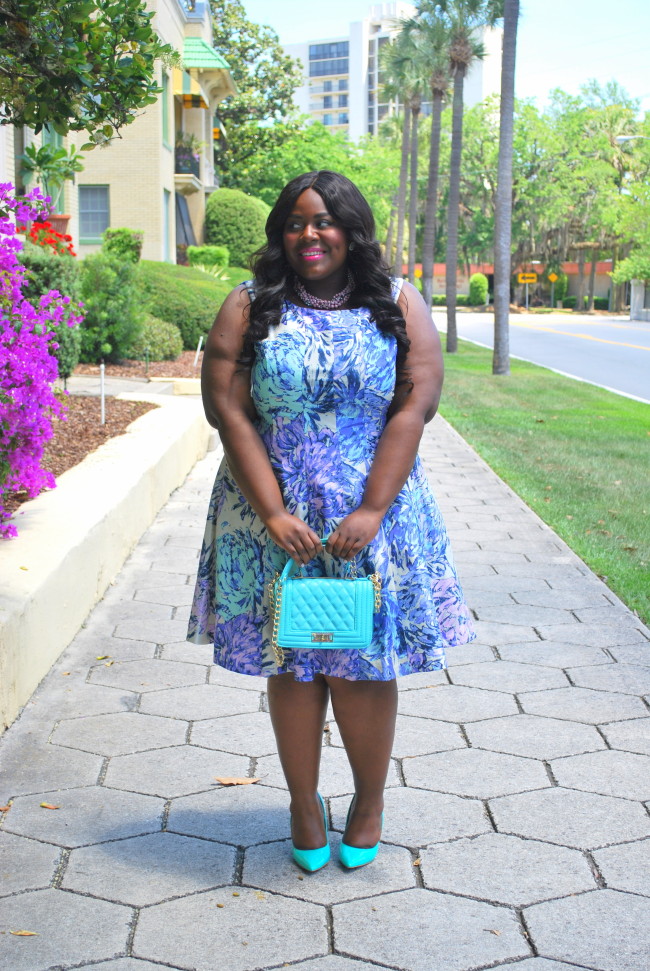 Musings of a Curvy Lady, Ideel, Plus Size Fashion, Fashion Blogger, Printed Dress, Fit and Flare Dress, Jacksonville, Florida, Women's Fashion