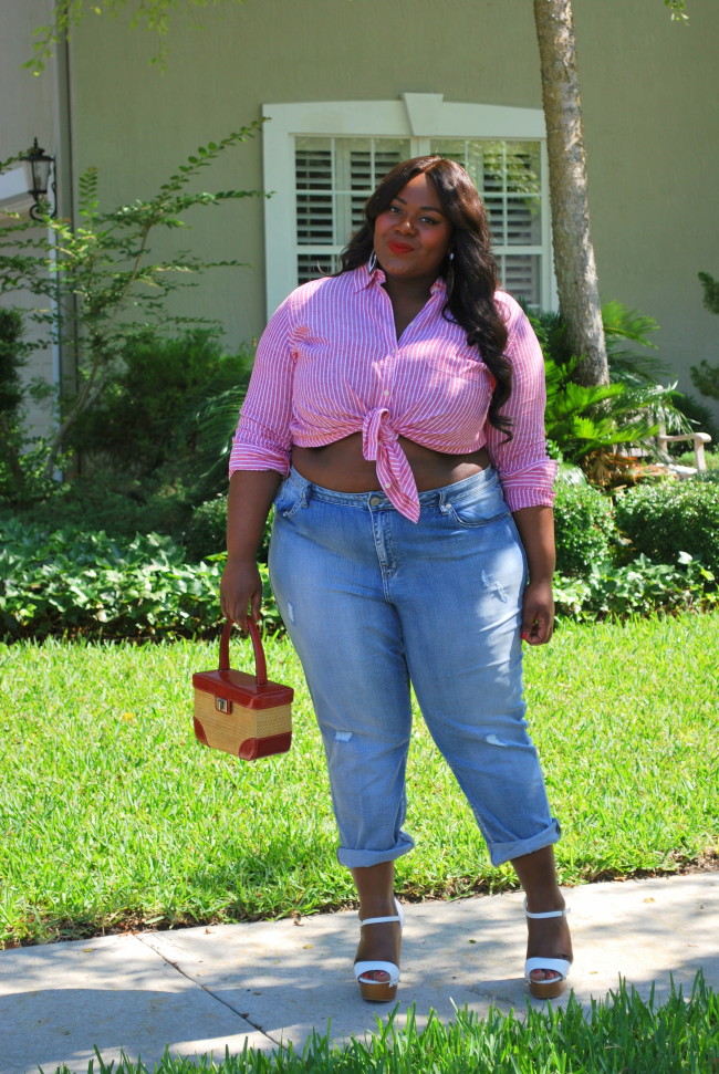 Musings of a Curvy Lady, Plus Size Fashion, Fashion Blogger, Red White and Blue Outfit, Classic Style, Summertime Outfit, Mary Ann, Kohl's Plus Sizes, Women's Fashion, Curvy Style