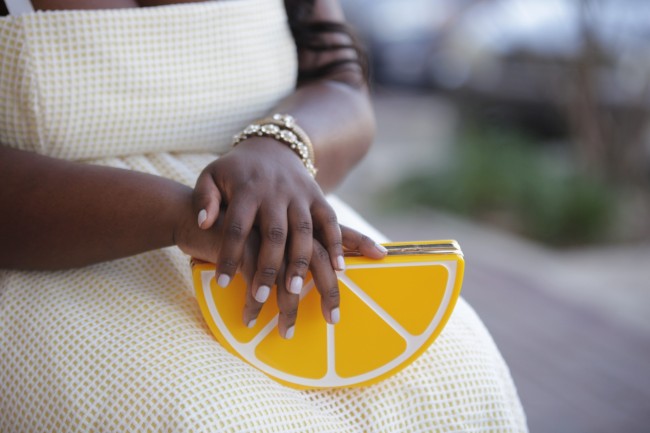 Musings of a Curvy Lady, Plus Size Fashion, Fashion Blogger, Fame Babe, Fame & Partners, Crop Top Set, Vintage Inspired, Lemon Clutch, Summer Outfit, Women's Fashion