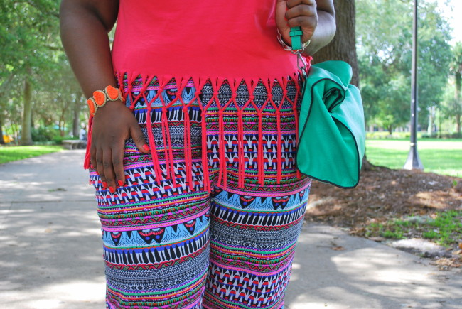 Musings of a Curvy Lady, Plus Size Fashion, Fashion Blogger, Women's Fashion, Summer Fashion, Weekend Fashion, What I Wore, Style Hunter, Tribal Print, Fringe, Fedora, Summer Style, Bright colors