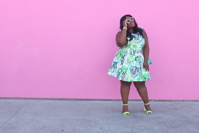 Musings of a Curvy Lady, Plus Size Fashion, Fashion Blogger, Plus Size Blogger, Women's Fashion, Style Hunter, #MCBeautyRoadShow, #YouGotItRight, #StyleWatchMag, Fall Fashion, Bright Color outfit, Pastel Outfit, Moto Jacket with Dress, Neon Shoes, Simply Be, ASOS