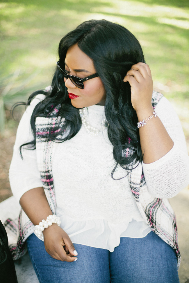 Musings of a Curvy Lady, Plus Size Fashion, Fashion Blogger, Kohl's, Fall Fashion, Plaid Vest, Thakoon for Kohl's, Levi's. Plus Size Jeans, Style Hunter, You Got it Right, #MCBeautyRoadShow, Red liquid Lipstick