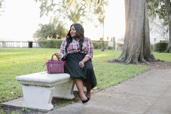 Musings of a Curvy Lady, Plus Size Fashion, Fashion Blogger, Plaid Shirt, Tulle Skirt, Fall Fashion, Charlotte Russe Plus, Charlotte Russe, #DearCharlotte, The Outfit, Style Hunter, #RealOutfitGram, #MCBeautyRoadshow, OOTD