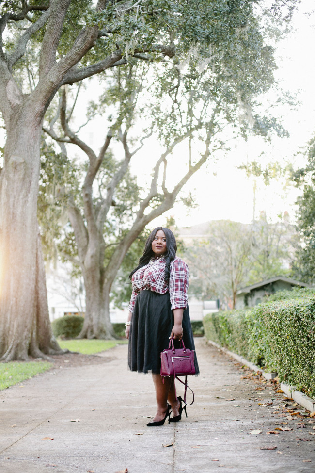 Musings of a Curvy Lady, Plus Size Fashion, Fashion Blogger, Plaid Shirt, Tulle Skirt, Fall Fashion, Charlotte Russe Plus, Charlotte Russe, #DearCharlotte, The Outfit, Style Hunter, #RealOutfitGram, #MCBeautyRoadshow, OOTD