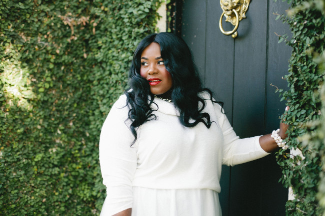 Musings of a Curvy Lady, Plus Size Fashion, Fashion Blogger, All White Outfit, All White Tutu, Charlotte Russe, Charlotte Russe Plus, #CharlotteLook, #StyleHunter, Style Blogger, Winter Outfit, Women's Fashion, #YouGotItRIight, #MCBeautyRoadShow, Fall Fashion