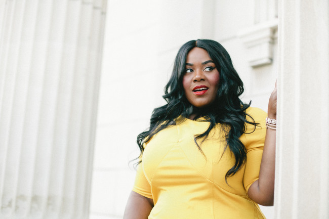 Musings of a Curvy Lady, Plus Size Fashion, Fashion Blogger, Women's Fashion, BodyCon, Fall Fashion, Mustard Colored Dress, Lane Bryant, Style Hunter, #PLUSisEQUAL, #YouGotItRight, #MCBeautyRoadshow, #RealOutfitGram, Fall Fashion, Workwear