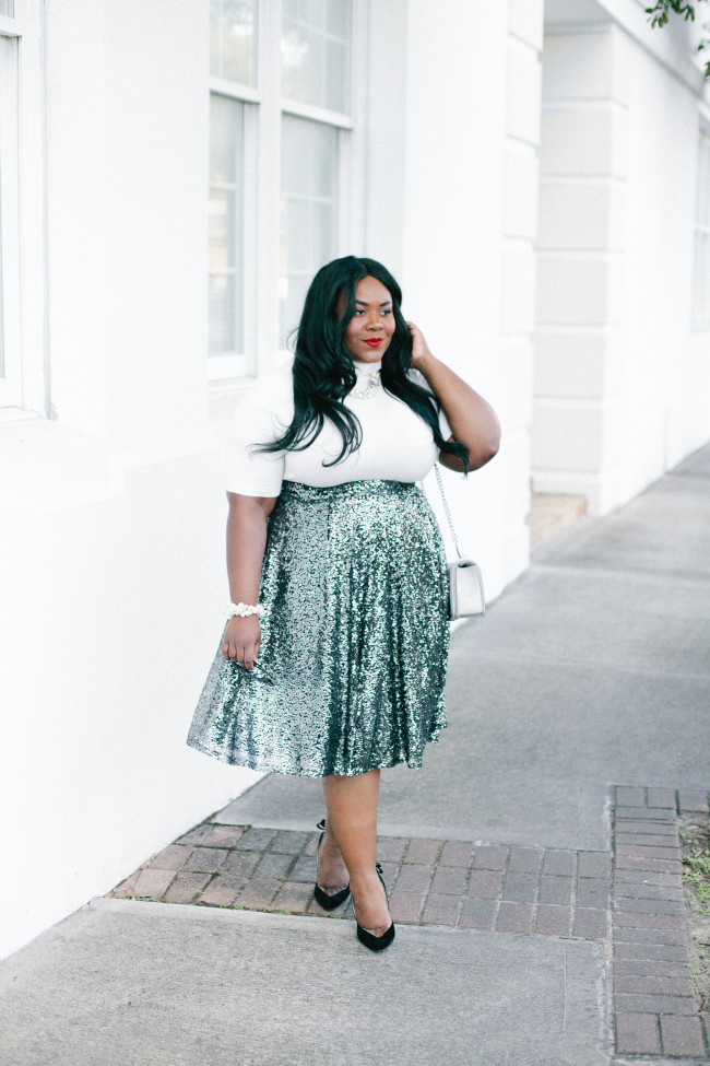 Musings of a Curvy Lady, Plus Size Fashion, Fashion Blogger, Sequin Skirt, Lane Bryant, Women's Fashion, Fall Fashion, Winter Fashion, Style Hunter, #YouGotItRight, #MCBeautyRoadShow, #RealOutfitGram, The Outfit, #PlusIsEqual