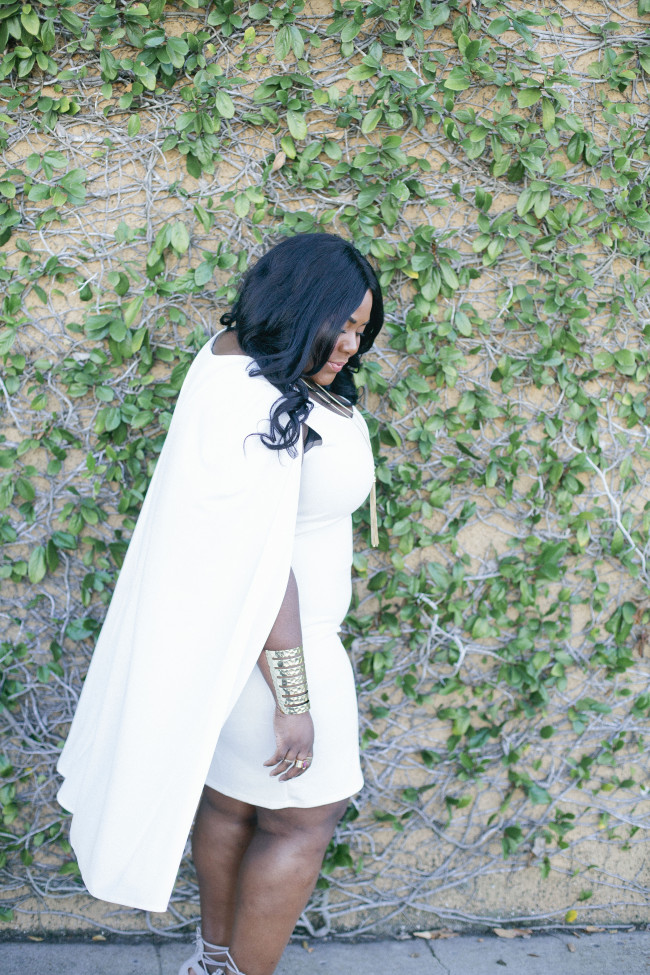 Musings of a Curvy Lady, Plus Size Fashion, Fashion Blogger, All white outfit, Solange Inspired, Cape Dress, Charlotte Russe, Charlotte Russe Plus, Style Hunter, The Outfit, People StyleWatch Magazine, #REALOUTFITGRAM, #YOUGOTITRIGHT, #MCBeautyRoadShow, Solange Knowles, Women's Fashion, Spring Fashion