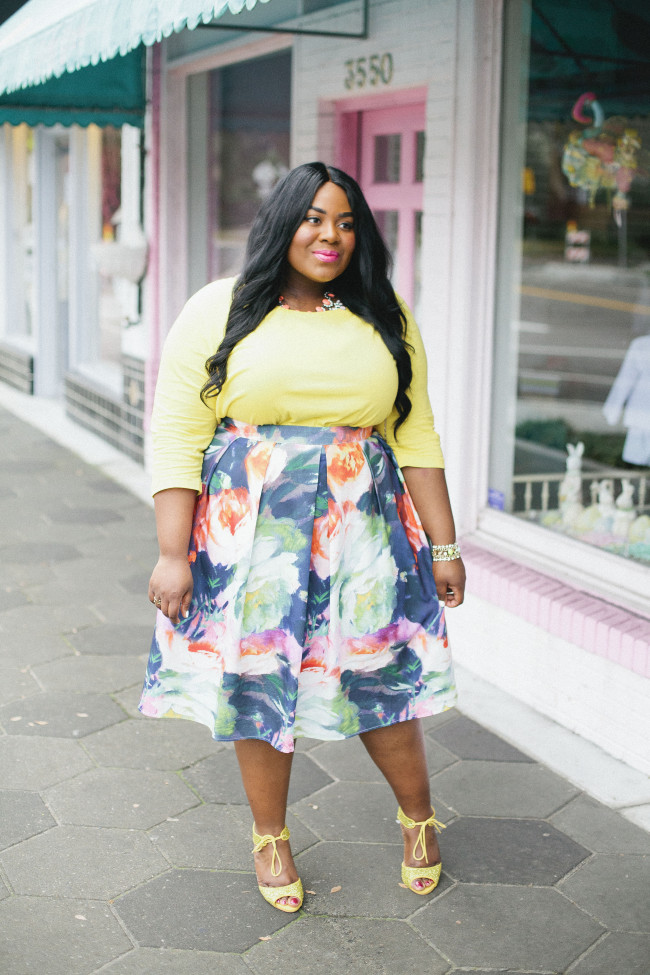 Musings of a Curvy Lady, Plus Size Fashion, Fashion Blogger, Curvy Style, Women's Fashion, Full Beauty, Floral Print Skirt, Spring Fashion, City Chic, Ulla Popken, ShoeDazzle, Simply Be