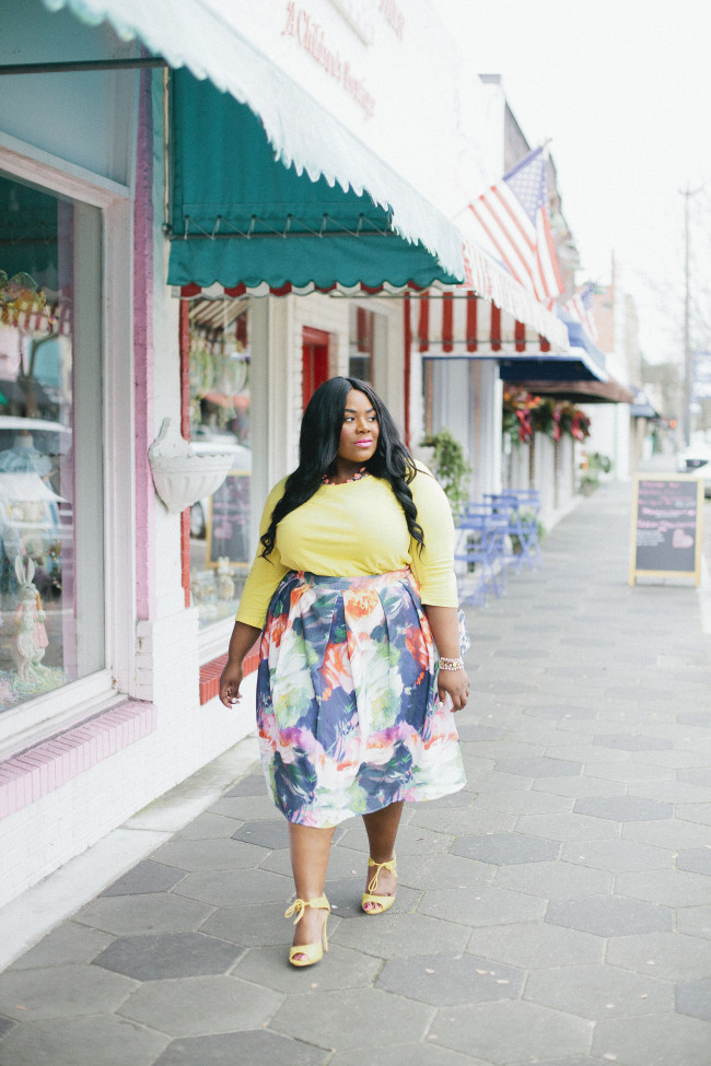 Musings of a Curvy Lady, Plus Size Fashion, Fashion Blogger, Curvy Style, Women's Fashion, Full Beauty, Floral Print Skirt, Spring Fashion, City Chic, Ulla Popken, ShoeDazzle, Simply Be