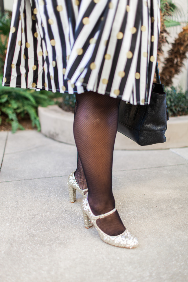 Musings of a Curvy Lady, Plus Size Fashion, Fashion Blogger, Women's Fashion, Polka Dot Skirt, Striped Skirt, Full Skirt, Box Pleated Skirt, Etsy Shop, Great Skirts by Nate, Kohl's, ELLE for Kohl's, Kate Spade Gold Sequin Mary Jane, Style Hunter, The Outfit, #RealOutfitGram