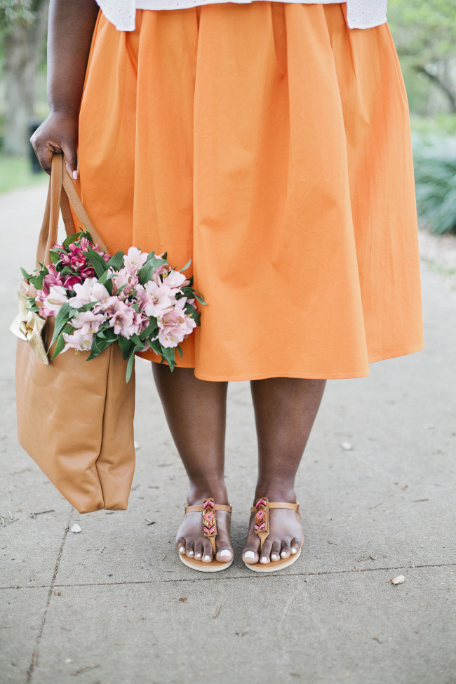 Musings of a Curvy Lady, Plus Size Fashion, Fashion Blogger, OOTD, Eloquii, XOQ, SSeko Designs, Spring Fashion, Full Skirt, Circle Skirt, Eyelet Top, Jacksonville, Florida, Florida Blogger, Lane Bryant