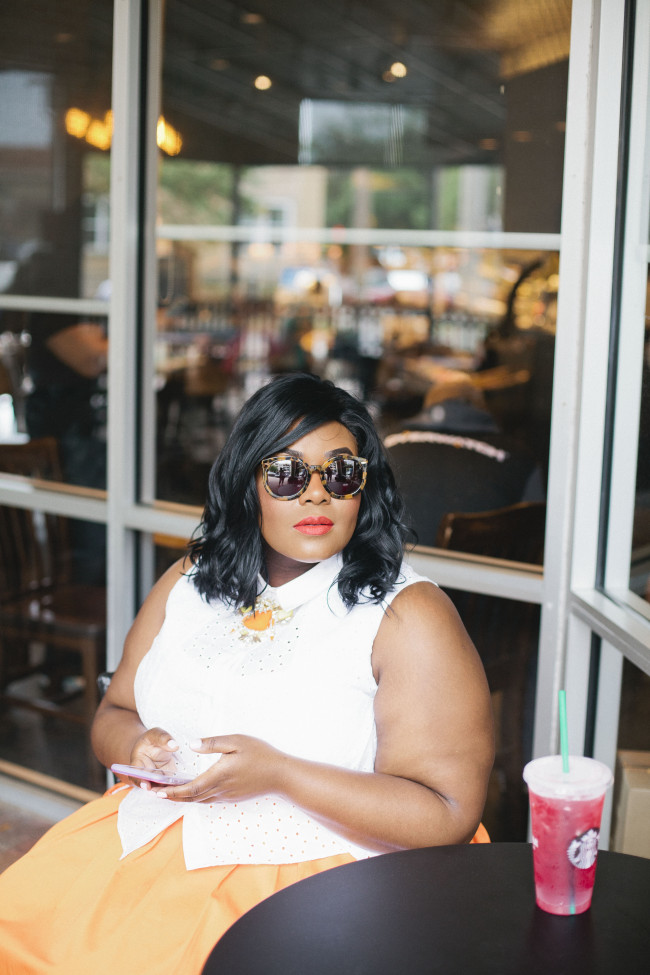 Musings of a Curvy Lady, Plus Size Fashion, Fashion Blogger, OOTD, Eloquii, XOQ, SSeko Designs, Spring Fashion, Full Skirt, Circle Skirt, Eyelet Top, Jacksonville, Florida, Florida Blogger, Lane Bryant