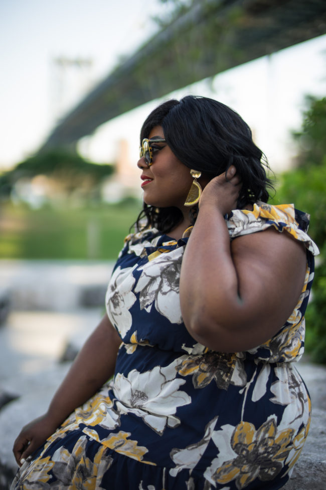 Musings of a Curvy Lady, Plus Size Fashion, Fashion Blogger, Style Blogger, Women's Fashion, Summer Fashion, Off the Shoulder Dress, Floral Print Dress, Brooklyn, New York, Lane Bryant, Target, Nordstrom, Lola Shoetique, StyleWatch Magazine, The Outfit