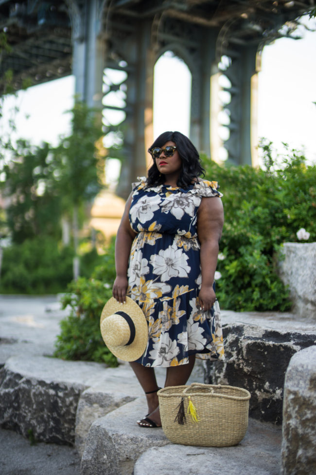 Musings of a Curvy Lady, Plus Size Fashion, Fashion Blogger, Style Blogger, Women's Fashion, Summer Fashion, Off the Shoulder Dress, Floral Print Dress, Brooklyn, New York, Lane Bryant, Target, Nordstrom, Lola Shoetique, StyleWatch Magazine, The Outfit